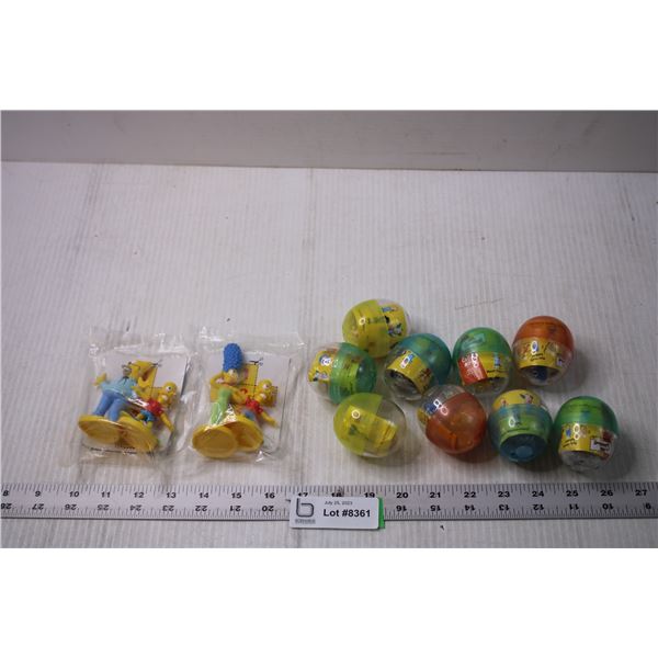 (9) The Simpsons Bobble Heads + Simpsons Figurines