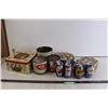 Image 1 : (6) Collector Tins (Willy Wonka, Canadian Honey, Lifesavers), (6) Pepsi Hockey Jersey Cans