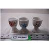 Image 1 : (3)Egg Cups-- Barbie, Snoopy, Care Bears