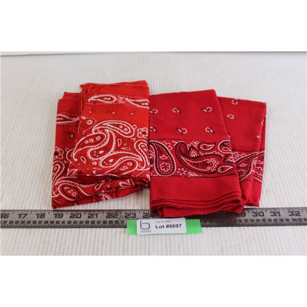 (4) Red Paisley Bandanas