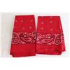 Image 3 : (4) Red Paisley Bandanas
