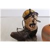 Image 3 : Western Cowboy Boot Candleholder, Clay Vase (Cracked)