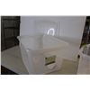 Image 2 : *Clear Storage Tote w/Wheels (2 wheels missing) - Storage Tote (lid Missing)