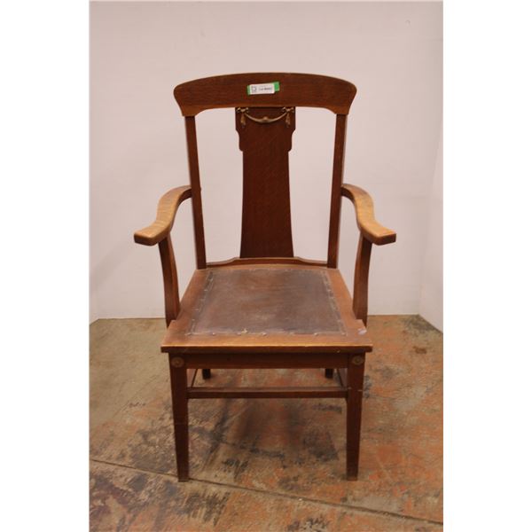 *Antique Wooden Chair with Arm Rests