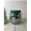 Image 2 : (2) Glass Bear Head Jars with Lace