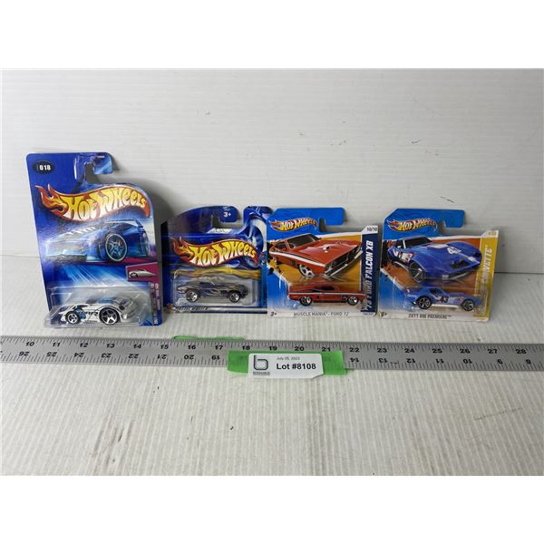 (4) Hot Wheels Toy Cars (NIB)