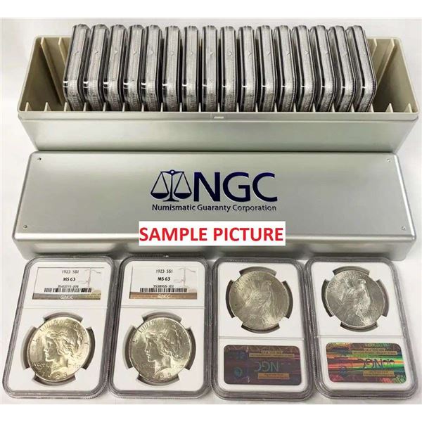 (20) Peace Silver Dollars NGC MS64