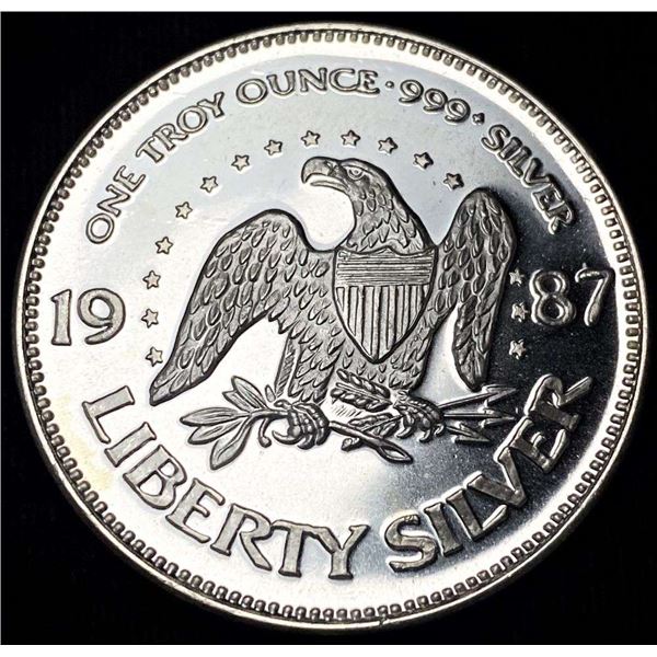 1987 A-Mark "Life Liberty Happiness" Proof 1 ozt .999 Silver