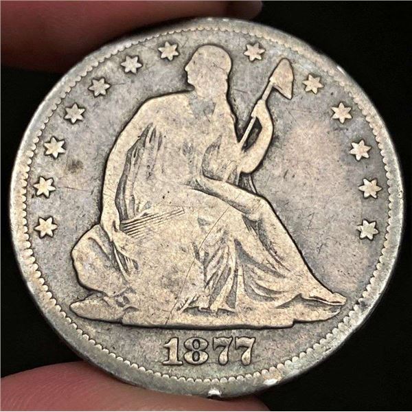 1877-CC Liberty Seated Half Dollar VG