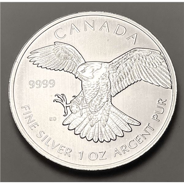 2014 Canada Peregrine Falcon 1 ozt .9999 Silver