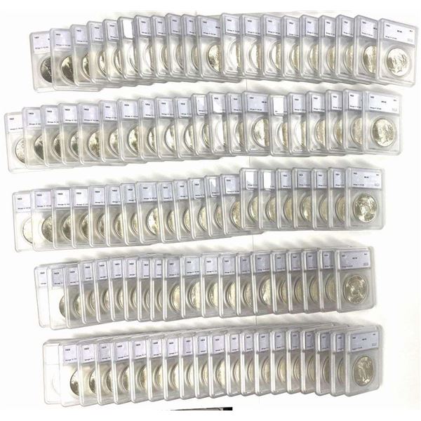 (100) MS60+ Certified 1922 Peace Silver Dollars