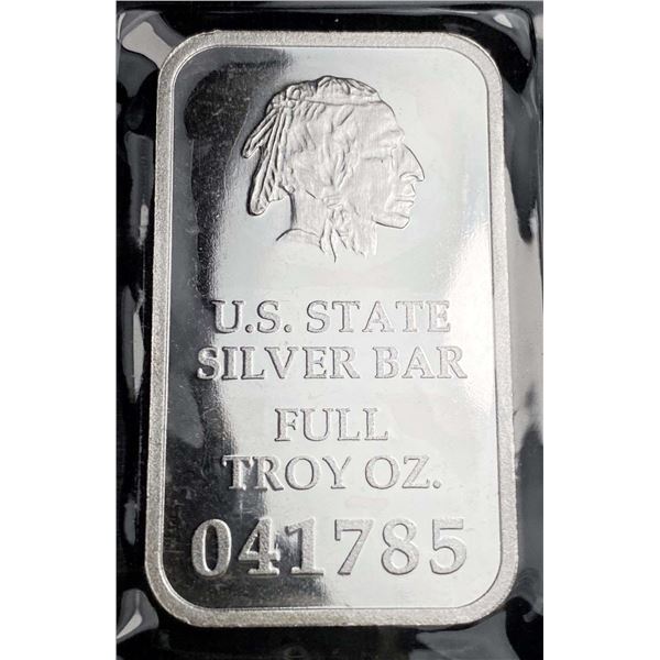 U.S. State Bar "CA" 1 ozt .999 Silver Bar