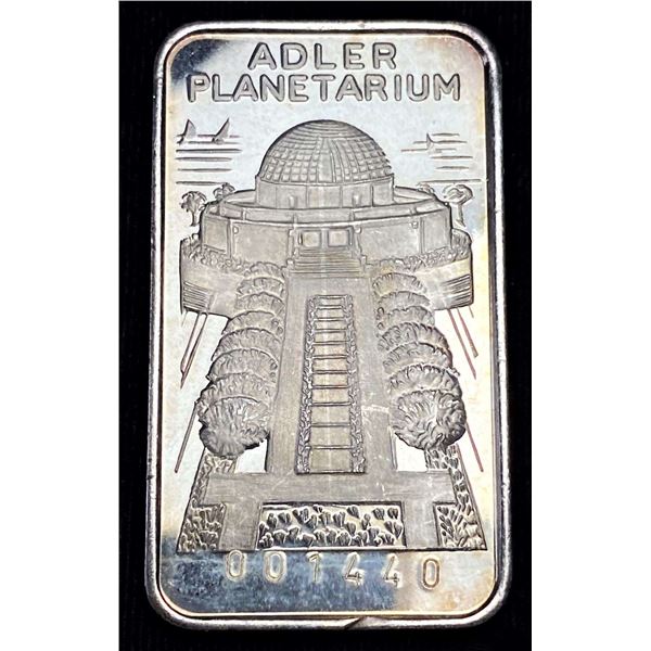 The First National Bank Of Chicago "Adler Planetarium" 1 ozt .999 Silver Bar