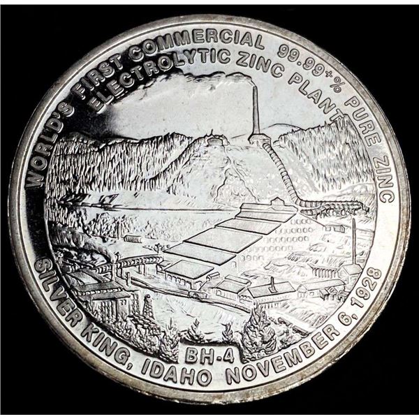 1982 Bunker Hill Co. "Electrolytic Zinc Plant" Kellogg Idaho Proof 1 ozt .9995 Silver
