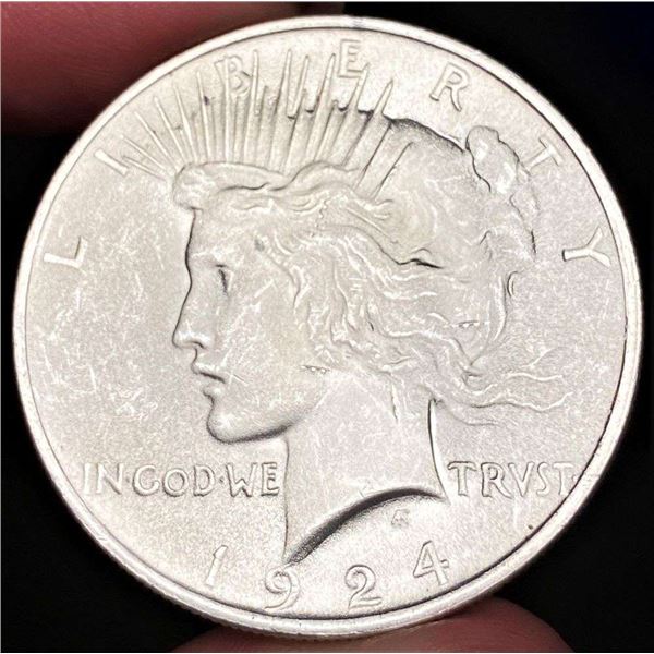 Fantastic Luster 1924 Peace Silver Dollar MS65