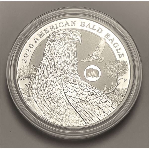 2020-P Tuvalu Proof American Bald Eagle 1 ozt .9999 Silver Dollar