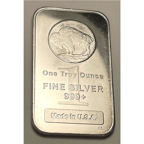 Highland Mint Buffalo Design 1 ozt .999 Silver Bar