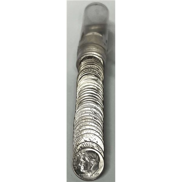 Roll (50-coins) 1955-S Roosevelt BU 90% Silver Dimes
