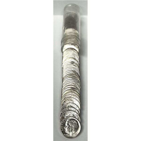 Roll (50-coins) 1955-D Roosevelt BU 90% Silver Dimes