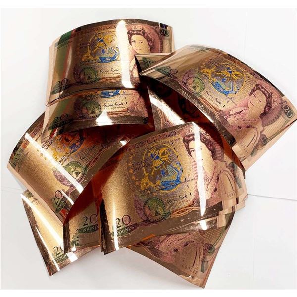 (20) Bank of England 50mg Not Legal Tender 20 Pounds (1,000mg Gold Total)