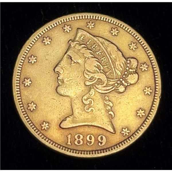 1899 Gold $5 Liberty Head VF