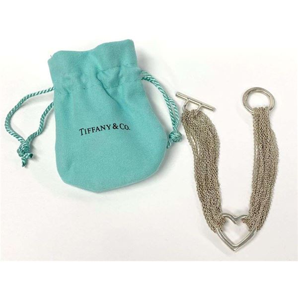 Tiffany & Co. Mesh Multi-Chain Toggle Bracelet .925 Sterling Silver