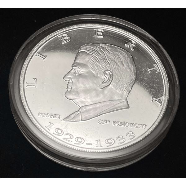 Danbury Herbert Hoover Proof 1 ozt .999 Silver
