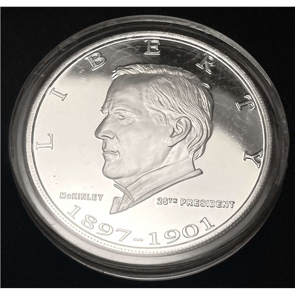 Danbury William McKinley Proof 1 ozt .999 Silver