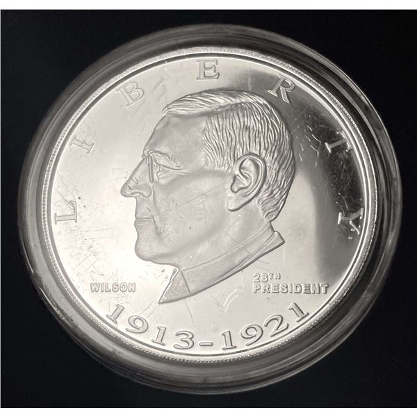 Danbury Woodrow Wilson Proof 1 ozt .999 Silver