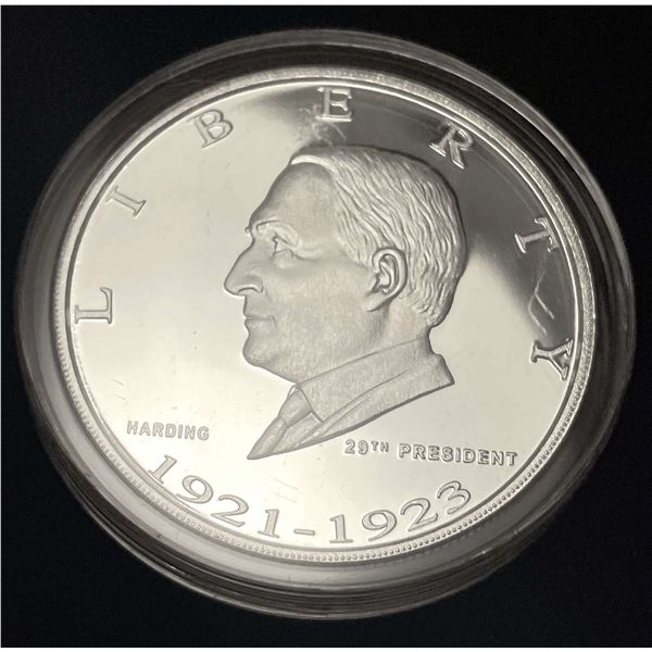 Danbury Warren G. Harding Proof 1 ozt .999 Silver