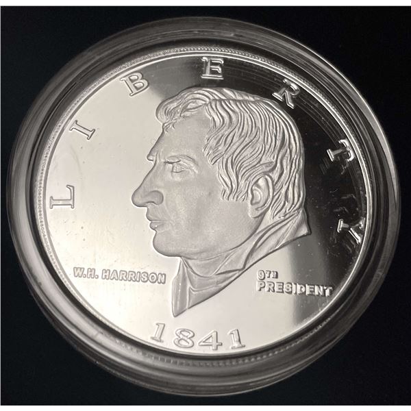Danbury William H. Harrison Proof 1 ozt .999 Silver