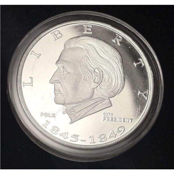 Danbury James K. Polk Proof 1 ozt .999 Silver