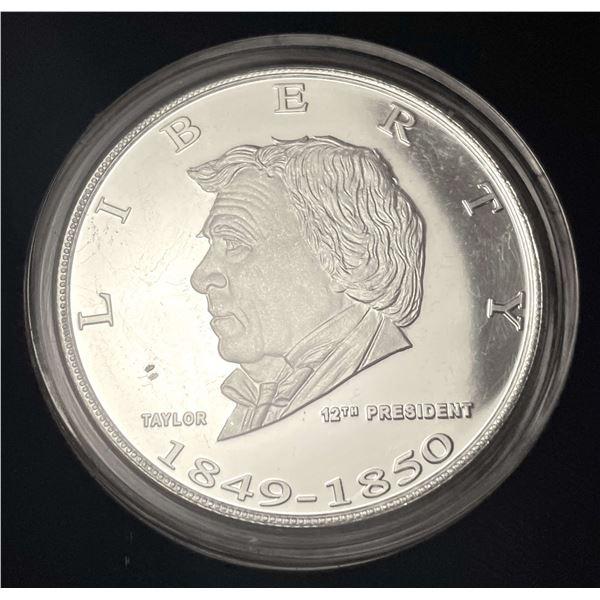 Danbury Zachary Taylor Proof 1 ozt .999 Silver