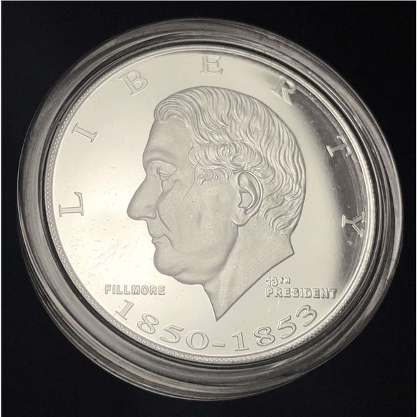 Danbury Millard Fillmore Proof 1 ozt .999 Silver