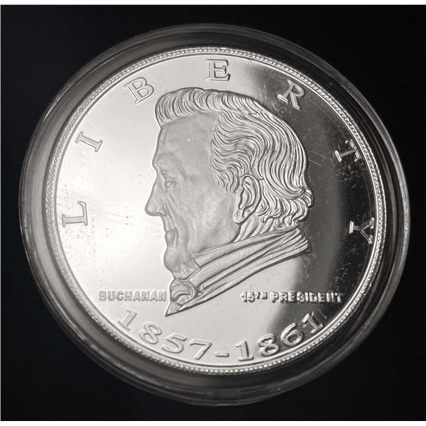 Danbury James Buchanan Proof 1 ozt .999 Silver