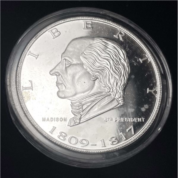 Danbury James Madison Proof 1 ozt .999 Silver