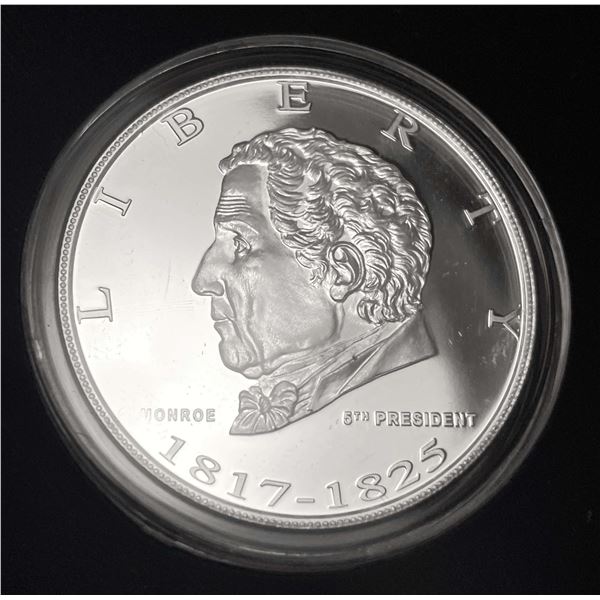Danbury James Monroe Proof 1 ozt .999 Silver