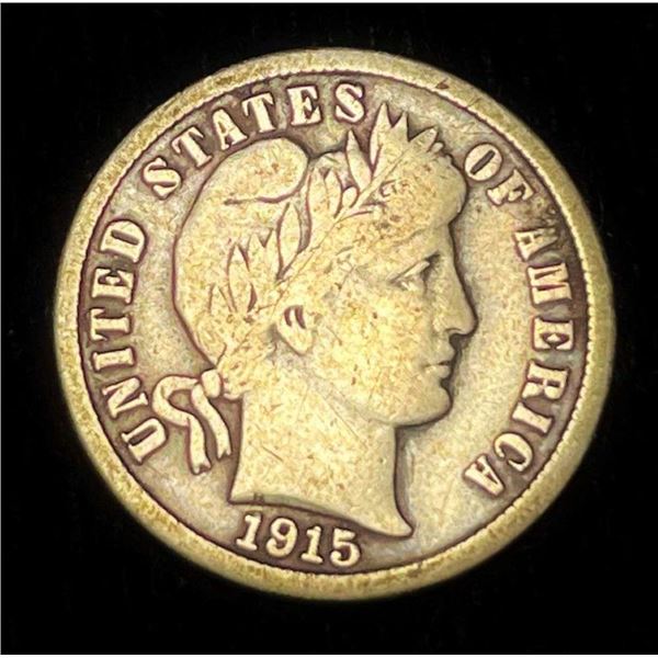 1915-S Barber Silver Dime Fine