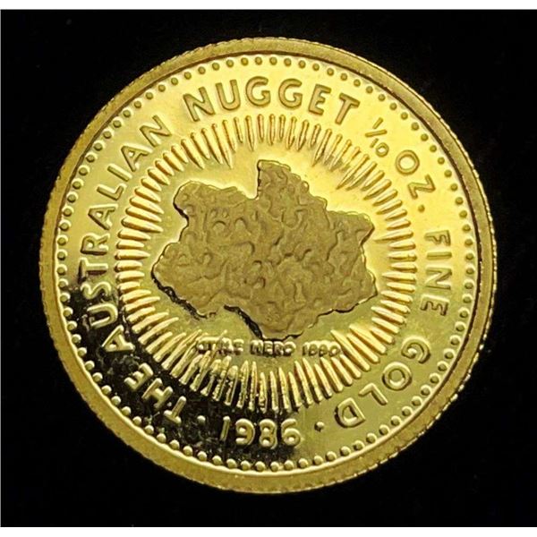 1986 Australian Nugget $15 Gold 1/10 ozt