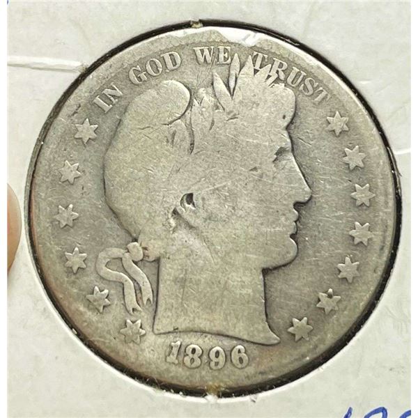 1896-S Barber Half Silver VG/Good