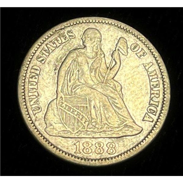 1888-S Seated Liberty Silver Dime VF
