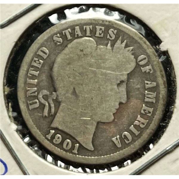 1901-S Barber Silver Dime AG