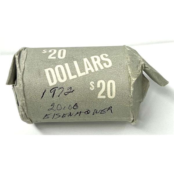 Roll (20-coins) 1972 Eisenhower 40% Silver Dollar