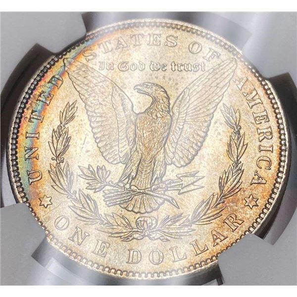 Monster Color 1886 Morgan Silver Dollar NGC MS63