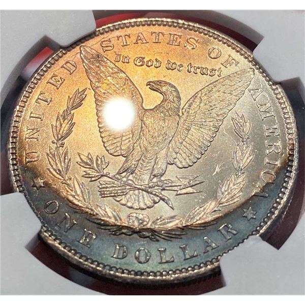 Monster Color 1886 Morgan Silver Dollar NGC MS63