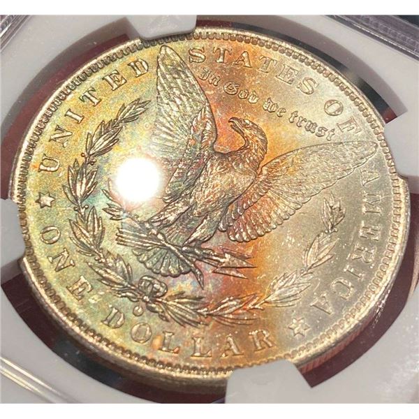 Monster Color 1884-O Morgan Silver Dollar NGC MS63