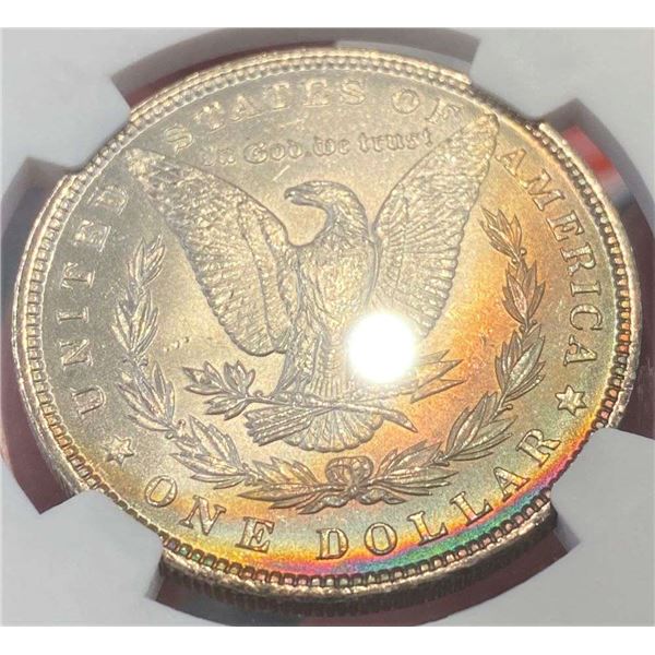 Monster Color 1896 Morgan Silver Dollar NGC MS63