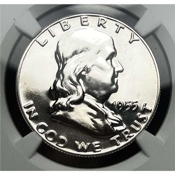 1955 Franklin Silver Half Dollar NGC PF68