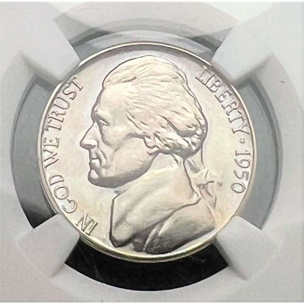 1950 Jefferson 5c NGC PF67