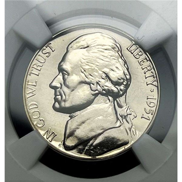 1951 Jefferson 5c NGC PF67